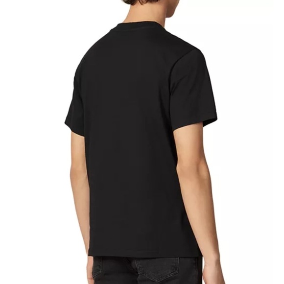 Sandro Paris Mauvais Garçon Embroidered Crew Neck Short Sleeve Black Tee T-shirt - Picture 4 of 7